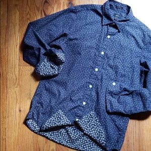 J. CREW Slim Fit Indigo Floral print button down